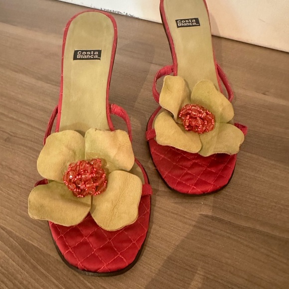 Costa Blanca suede and silk heels - Picture 1 of 3